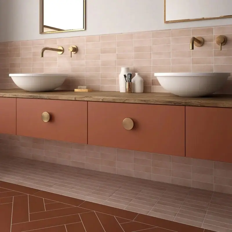 Vloertegel/Wandtegel Equipe Ceramica Coco Orchard Pink Roze Mat 5x15 Laatste Kans