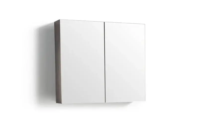 Tijdelijk Beschikbaar Sanitair Boch Spiegelkast Mat Donker Eiken 80x70x16cm