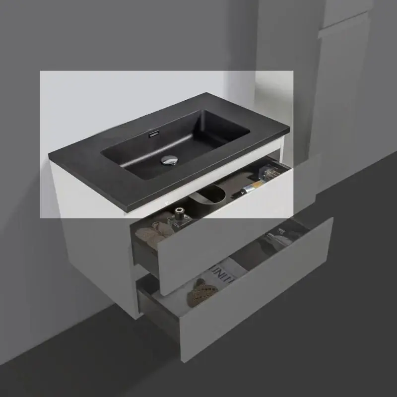 Sanitair Boch Kwartsteen Wastafel Zwart 80 cm Zonder Kraangat Koop Online