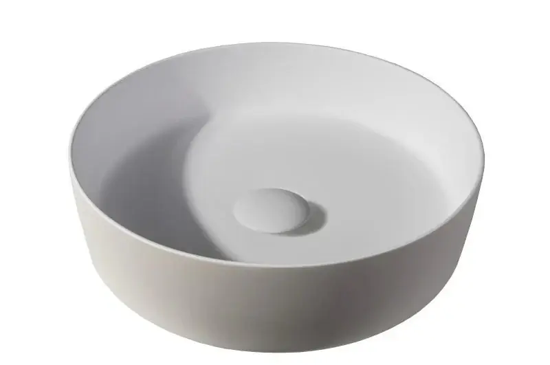 Sanitair Sani Waskom Solid Surface Beige Mat 39x39x10,8cm EXT Rechtstreeks Van De Fabrikant