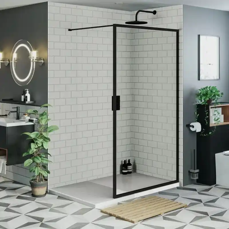 Meest Verkocht Sanitair Saniclear Inloopdouche Helder Glas 90x200cm Mat Zwart Raamwerk