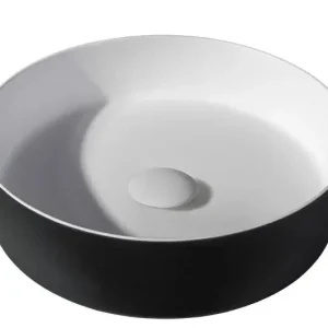 Sanitair Sani Waskom Solid Surface Zwart Mat 39x39x10,8cm EXT Direct Verzonden