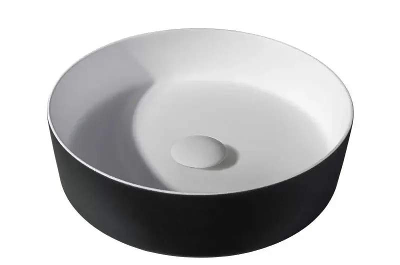 Sanitair Sani Waskom Solid Surface Zwart Mat 39x39x10,8cm EXT Direct Verzonden