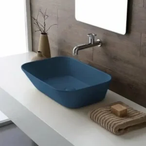 Alleen Vandaag Sanitair Sanibud Waskom Keramiek Rechthoek Blauw Mat 60x42x16,5cm