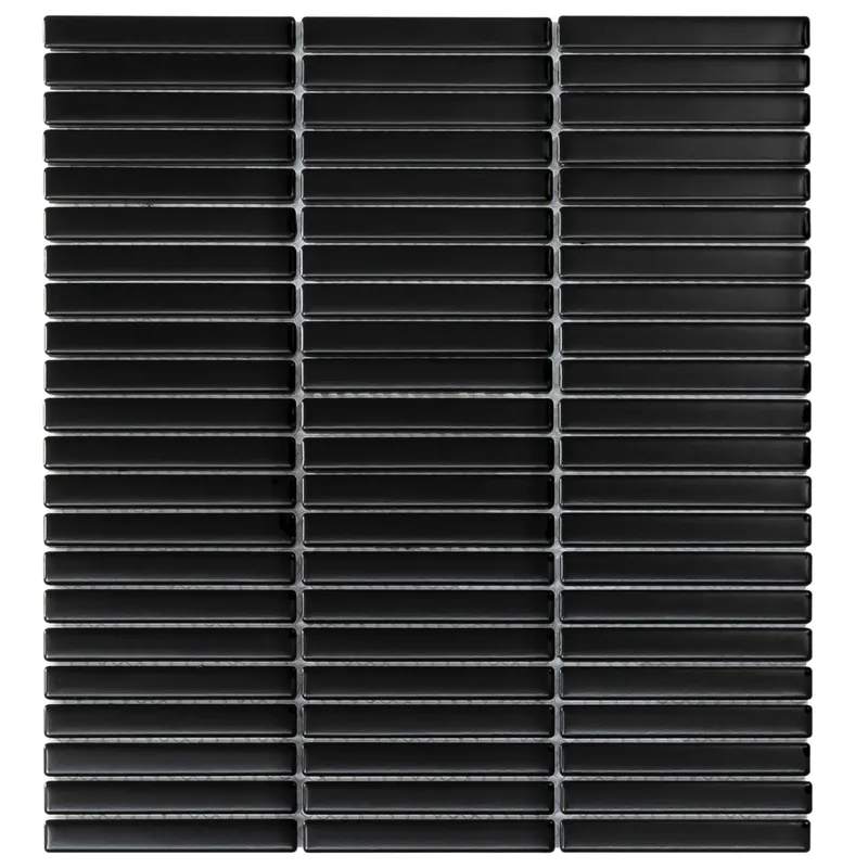 Wand Mozaïek Tegels Kitkat Factory Keramiek Zwart Mat - Matje 28,2x30,8cm Laatste Kans