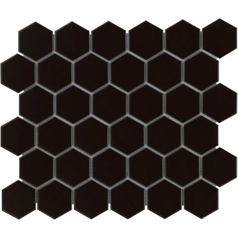 Wand Mozaïek Tegels Factory Hexagon Keramiek Zwart Glans - Matje 28,1x32,5cm Finale Uitverkoop