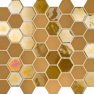 Koopje Wand Mozaïek Tegels Factory Hexagon Keramiek Mosterdgeel - Matje 27,8x32,5cm