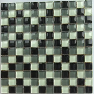 Wand Mozaïek Tegels Factory Glas Zwart Mix - Matje 30x30cm Veilige Betaling