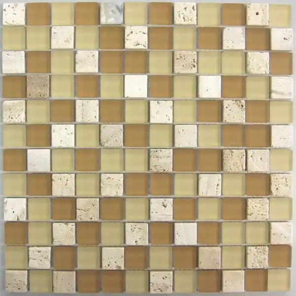 Wand Mozaïek Tegels Factory Glas/Marmer Beige - Matje 30x30cm Nieuw