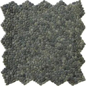 Wand Mozaïek Tegels Factory Mini Kiezelsteen Zwart - Matje 30x30cm Laatste Versie