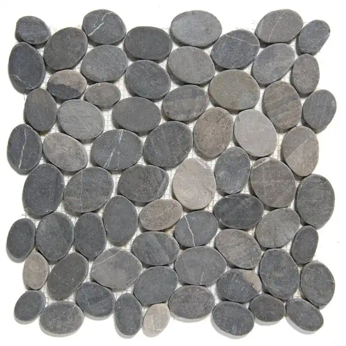 Wand & Vloer Mozaïek Tegels Factory Kiezelsteen Grijs - Matje 30x30cm Premium