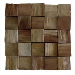Alleen Vandaag Wand Mozaïek Tegels Factory Hout Vierkant 3D Bruin - Matje 20x20cm
