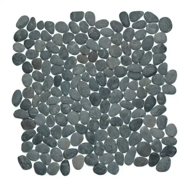 Wand & Vloer Mozaïek Tegels Factory Riviersteen Zwart - Matje 30x30cm Direct Verzonden
