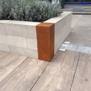 Hoge Kwaliteit ECCOBorders® | Betotop | Corten hoekstuk (15x43cm)