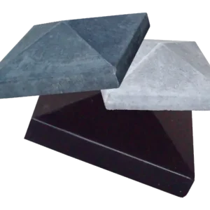 Paalmuts 35x35x5/12 en 24x35x5/12 zwart beton (punt of vlak) Merkproduct