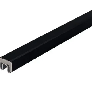 Aluminium bovenlijst laag model (tbv rabbat) Zwart 9005 Gecertificeerd