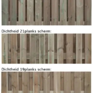 Gratis Retour Grenen scherm 19 planks 18 mm - recht bruin 180x165 cm (bxh)