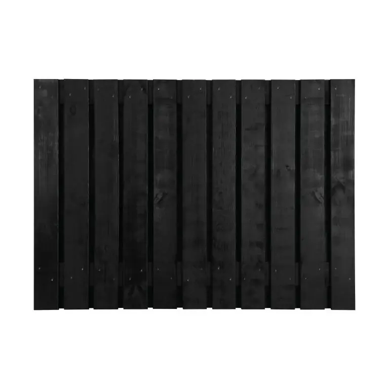 Grenen scherm 23 planks 17 mm - recht zwart 180x130 cm (bxh) Koopje