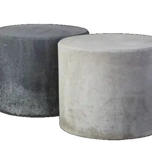 Poef rond 50x40 cm zwart Actieprijs