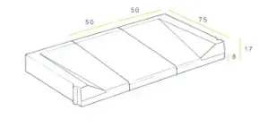 Invalide-inritblok 13/15 17/8x75x50 links zwart VIS Superprijs