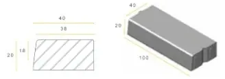 Populair Trottoirband 38/40x20x100 zwart vis K