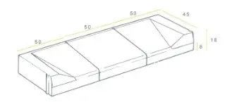 Inritblok 13/15 18x45x50 links zwart vis Favoriet