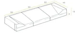 Gratis Retour Inritblok midden 45x18x50 cm grijs (aansluiting op 13/15) vis