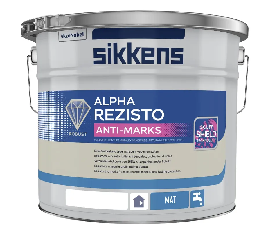 Sikkens Alpha Rezisto AntiMarks Muurverf Wit/lichte kleur Merkproduct