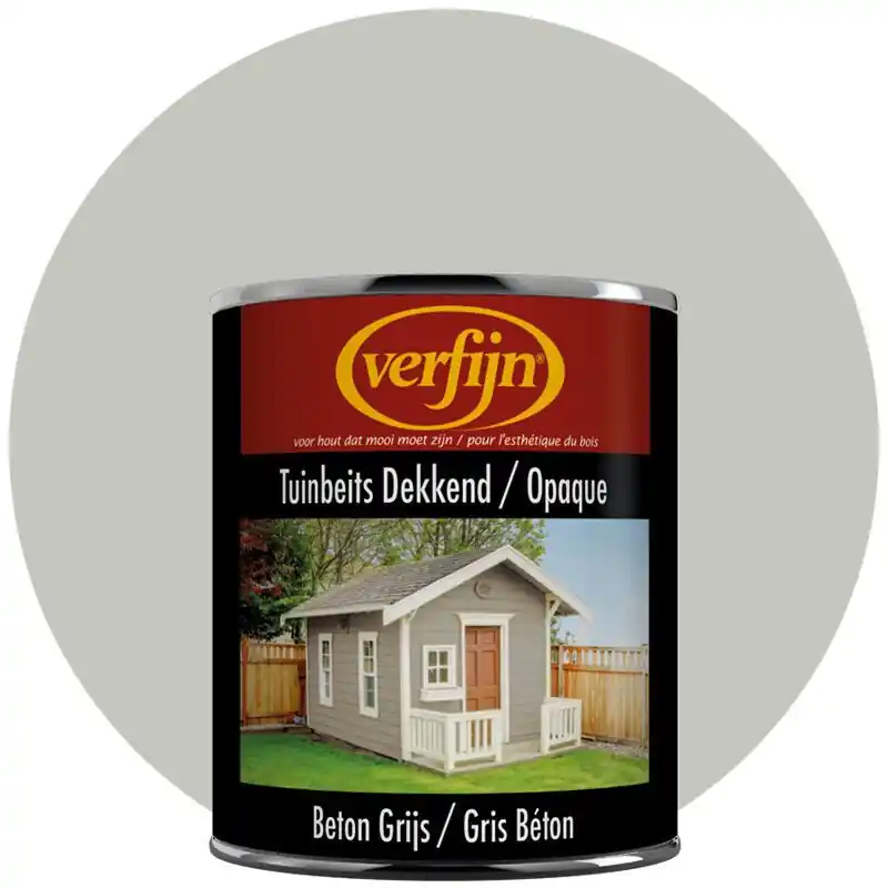 Verfijn Tuinbeits Dekkend (Beton grijs) 0.75 Liter Speciale Aanbieding