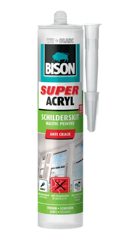 Bison Super Acryl Anti-crack koker Wit 300 ml Flitsaanbieding