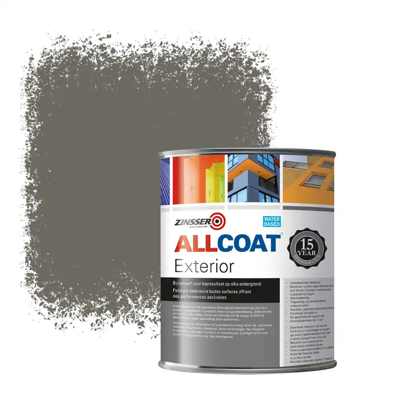 Zinsser Allcoat Exterior Muurverf RAL 7039 Kwartsgrijs - 1 liter Hete Deal