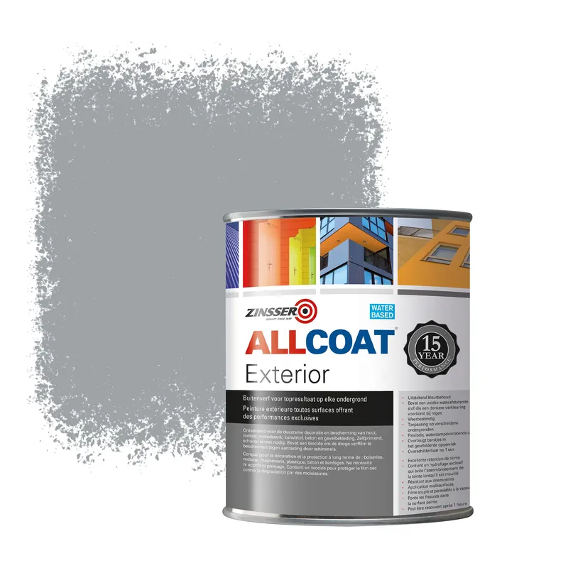 Zinsser Allcoat Exterior Muurverf RAL 7040 Ramengrijs - 1 liter Goedkoop