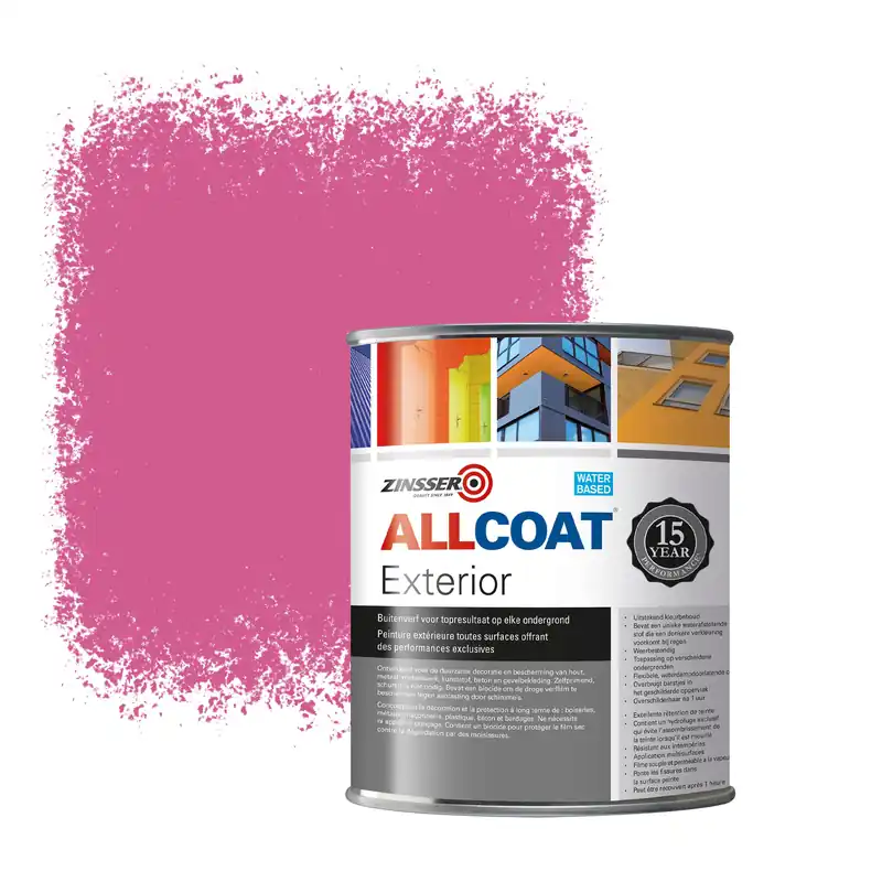 Zinsser Allcoat Exterior Muurverf RAL 4003 Heideviolet - 1 liter Populair