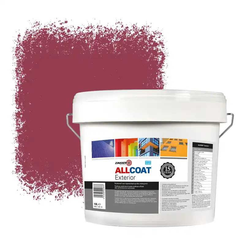 Betaalbaar Zinsser Allcoat Exterior Muurverf RAL 4002 Roodviolet - 10 liter