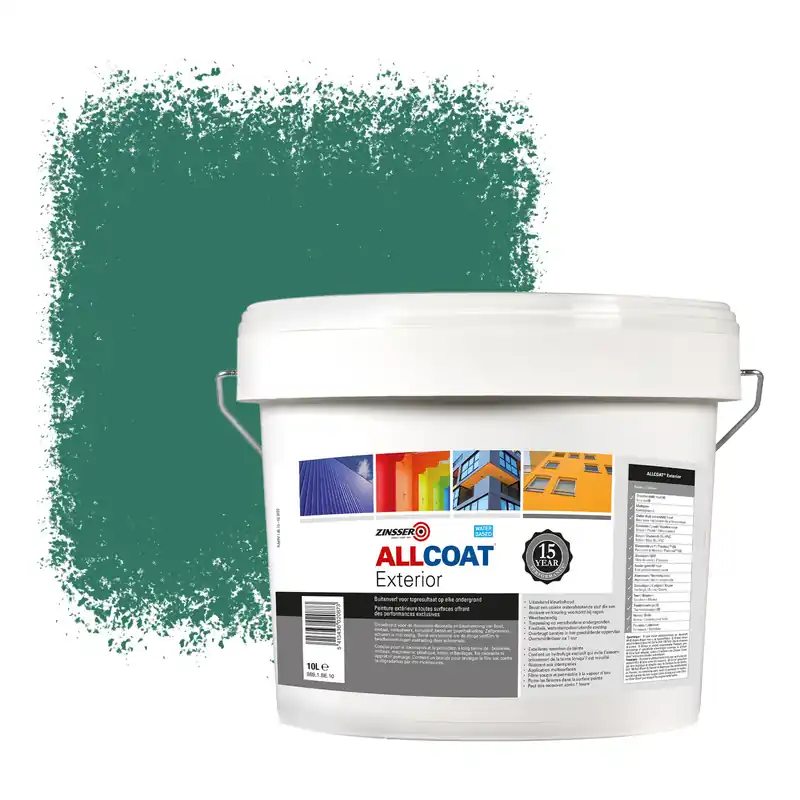 Beperkt Aanbod Zinsser Allcoat Exterior Muurverf RAL 6000 Patinagroen - 10 liter