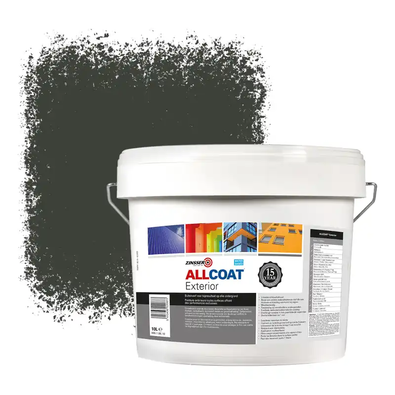 Dagaanbieding Zinsser Allcoat Exterior Muurverf RAL 6015 Zwart olijfgroen - 10 liter