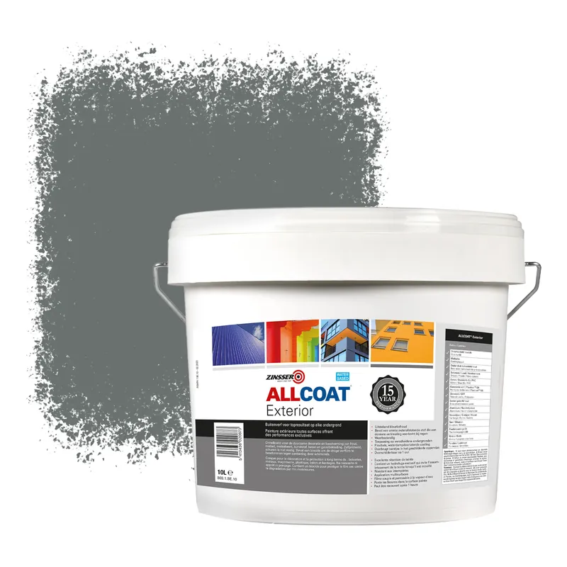 Uitverkoop Zinsser Allcoat Exterior Muurverf RAL 7005 Muizengrijs - 10 liter