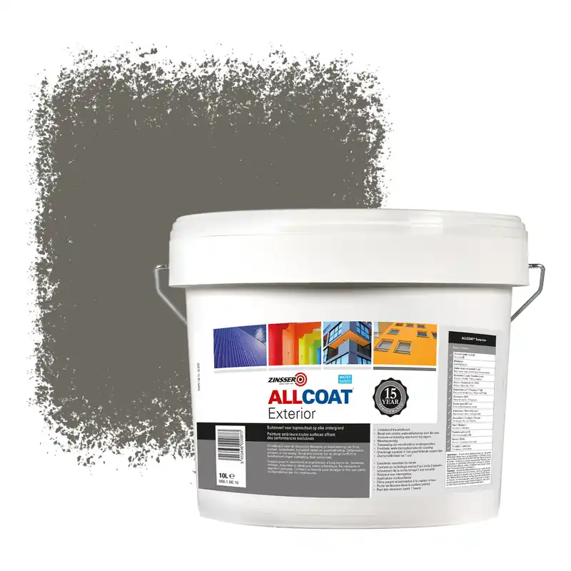 Koopje Zinsser Allcoat Exterior Muurverf RAL 7039 Kwartsgrijs - 10 liter