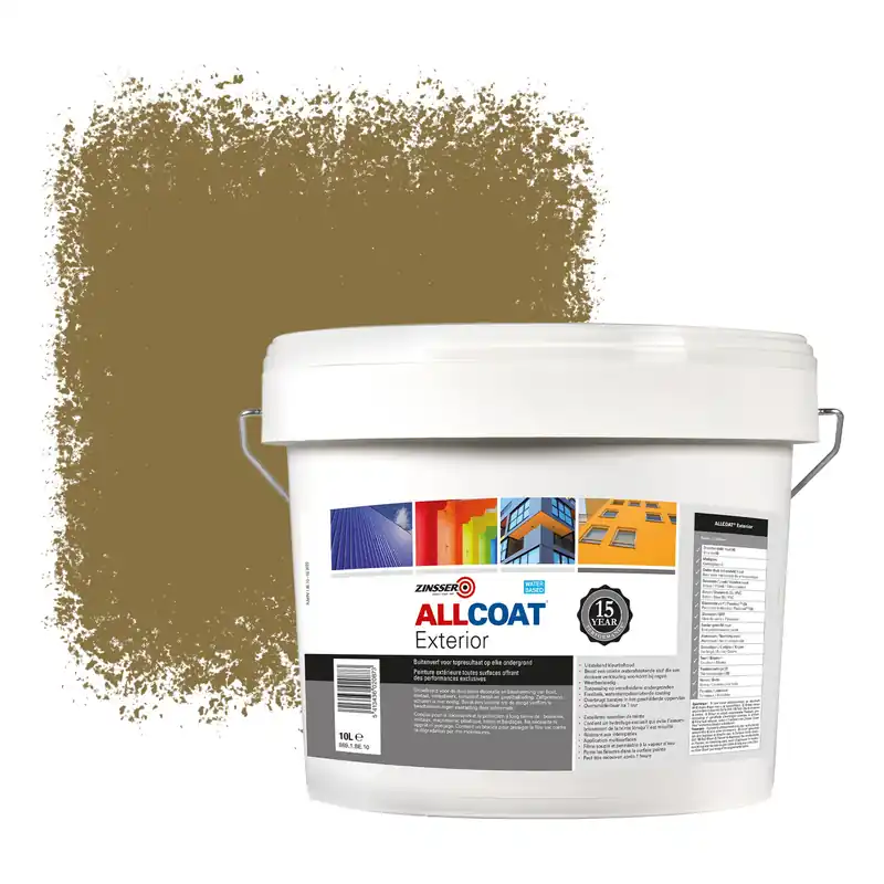 Direct Verzonden Zinsser Allcoat Exterior Muurverf RAL 8000 Groenbruin - 10 liter