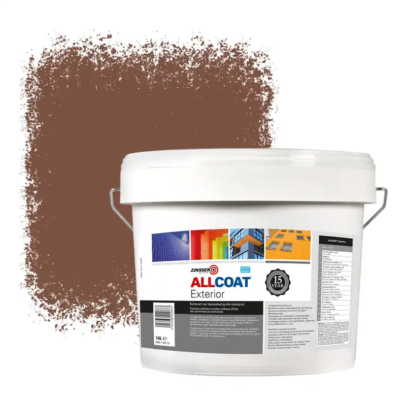 Betrouwbaar Zinsser Allcoat Exterior Muurverf RAL 8002 Signaalbruin - 10 liter