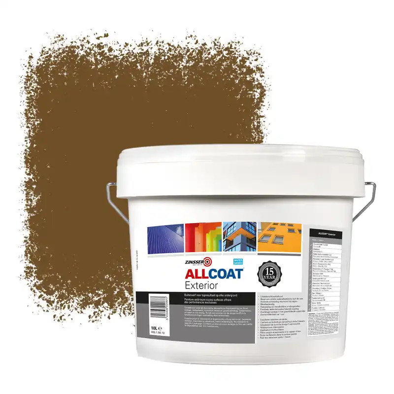 Speciale Aanbieding Zinsser Allcoat Exterior Muurverf RAL 8008 Olijfbruin - 10 liter