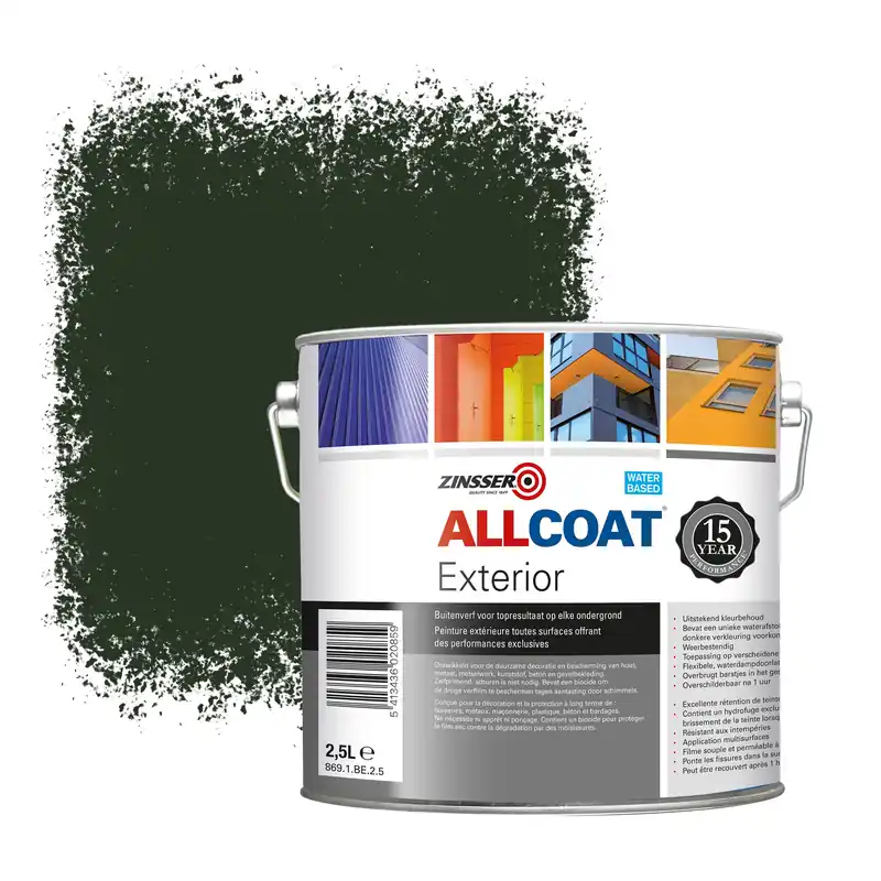 Nieuw Zinsser Allcoat Exterior Muurverf RAL 6007 Flessengroen - 2,5 liter