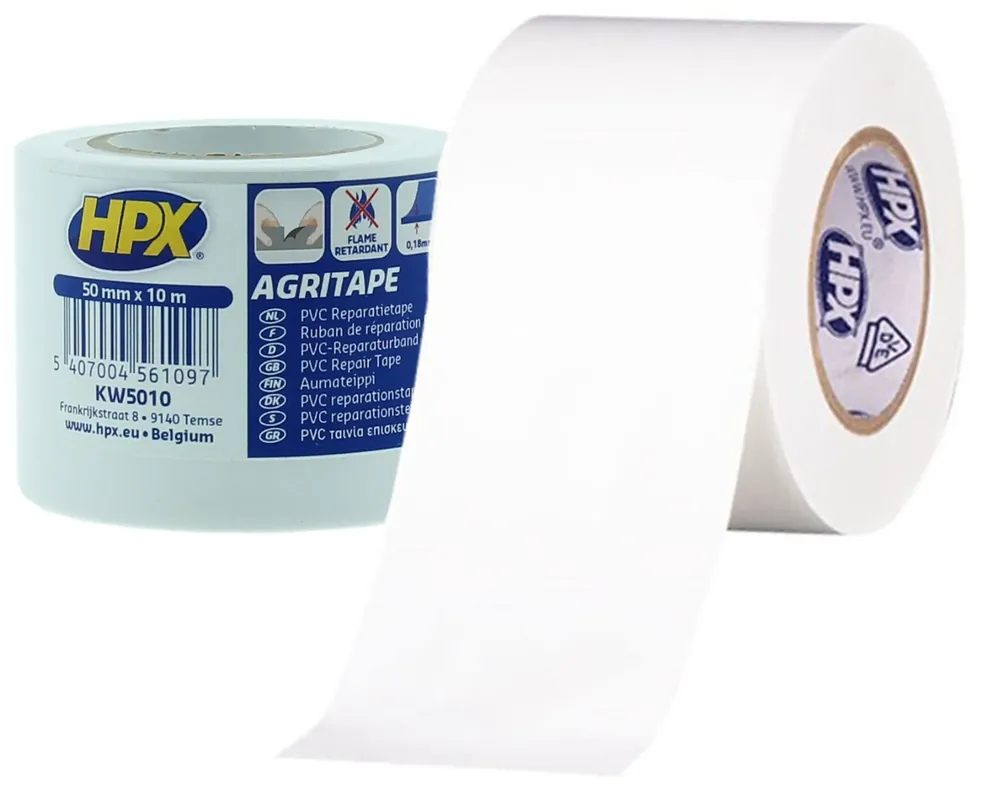 HPX PVC tape WIT 50mm - 10 meter Gecertificeerd