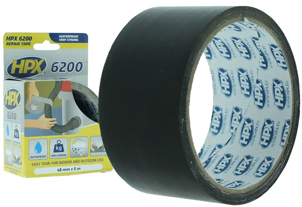 HPX 6200 Reparatietape ZWART 48mm - 5 meter Alleen Vandaag