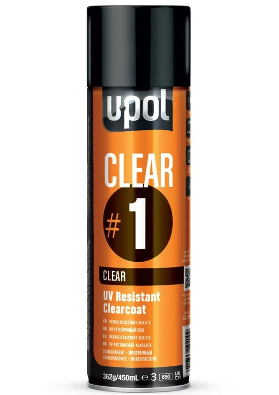 Gereduceerde Prijs U-POL #1 CLEAR UV-bestendige Blanke Lak Hoogglans spuitbus 450ml