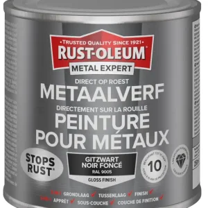 Fabrieksprijs Rust-Oleum Metal Expert Direct Op Roest Metaal Verf 250ml - RAL 9005