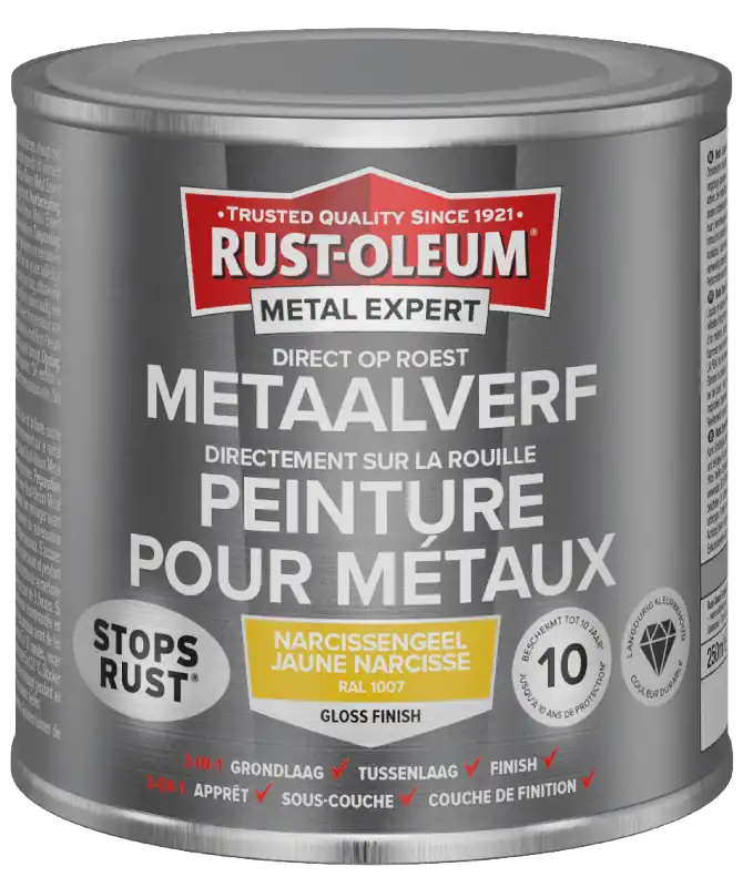 Snelle Levering Rust-Oleum Metal Expert Direct Op Roest Metaal Verf 250ml - RAL 1007