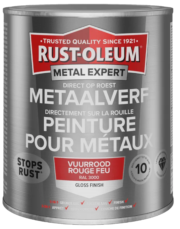 Rust-Oleum Metal Expert Direct Op Roest Metaal Verf 750ml - RAL 3000 Koopje