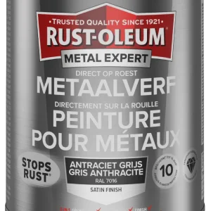 Laatste Versie Rust-Oleum Metal Expert Direct Op Roest Metaal Verf Zijdeglans 750ml - RAL 7016