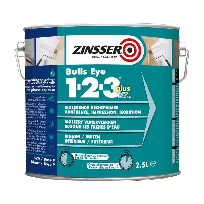 Veilige Betaling Zinsser Bulls Eye 1-2-3 Plus 2,5 liter - Hechtprimer